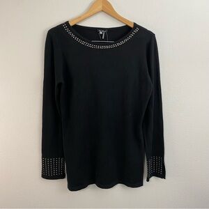 Vila Milano‎ NWT Black Studded Wool Blend Sweater Women’s Size Large